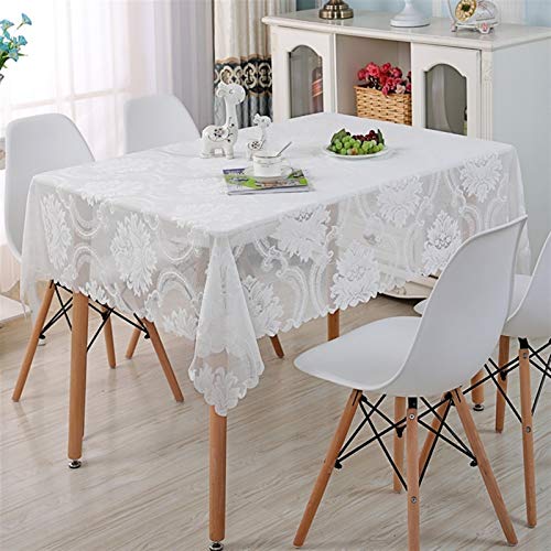 Spitzen-esstischdecke Weiße Spitze Esstisch Tuch britischer Stil Einfache weiße literarische spitze Esstisch Tuch Klavier Fernseher Kabinett Restaurant Couchtisch Tuch Matte Tapete Tapete Nase(130x180 von FRINZA