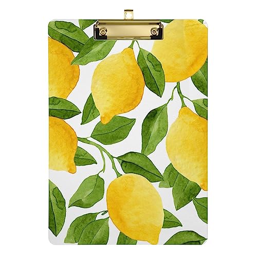 Aquarell Gelb Zitrone Metall Clip für Klemmbrett Standard Loch Klemmbrett Slim Office von FRODOTGV