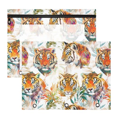 Art Tigers Bleistiftbinder-Etui, transparent, 3 Löcher, für A4-Papier, Briefe, 2 Stück, Lehrer, College-Zubehör Art Tigers Bleistiftbinder-Etui, transparent, 3 Löcher, für A4-Papier, Briefe, 2 Stück, Lehrer, College-Zubehör von FRODOTGV
