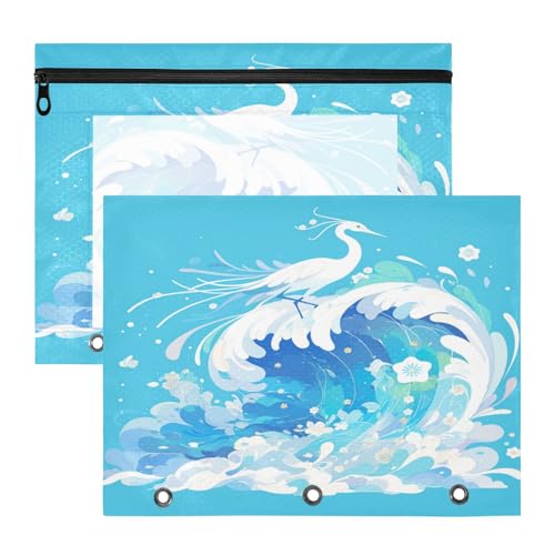Beauty Bird blaue Bleistift-Ordnertaschen, tragbare Kunststoff-Aktenordner für A4-Papier, Briefe, 2 Stück, Lehrer, Heimbedarf von FRODOTGV