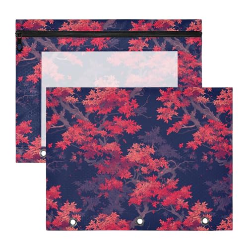 Bindertaschen mit Baummotiv, transparent, 3 Löcher, für 3 Ringe, 2 Stück, für Lehrer, Bürobedarf, Rot und Schwarz Bindertaschen mit Baummotiv, transparent, 3 Löcher, für 3 Ringe, 2 Stück, für Lehrer, Bürobedarf, Rot und Schwarz von FRODOTGV