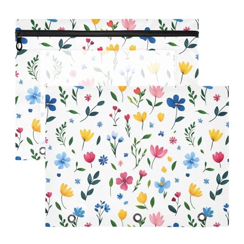Bindertaschen mit Reißverschluss, 3 Löcher, für A4-Papier, Briefe, 2 Stück, für Studenten, Klassenzimmer, Blau Bindertaschen mit Reißverschluss, 3 Löcher, für A4-Papier, Briefe, 2 Stück, für Studenten, Klassenzimmer, Blau von FRODOTGV
