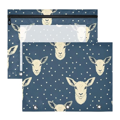 Bindertaschen mit niedlichem Tiergesicht, mit 3 verstärkten Ösen, 3 Löchern, Tasche für A4-Papier, Briefe, 2 Stück, Lehrer, Schulbedarf Bindertaschen mit niedlichem Tiergesicht, mit 3 verstärkten Ösen, 3 Löchern, Tasche für A4-Papier, Briefe, 2 Stück, Lehrer, Schulbedarf von FRODOTGV