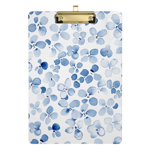 Blaues Aquarell-Gänseblümchen-Acryl-Klemmbrett mit niedrigem Profil, Metallclip, wasserdicht, Kunst-Klemmbrett, Standard-A4, Briefgröße, 31,8 x 22,9 cm, für Lehrer, Kinder, Krankenschwester, Blaues Aquarell-Gänseblümchen-Acryl-Klemmbrett mit niedrigem Profil, Metallclip, wasserdicht, Kunst-Klemmbrett, Standard-A4, Briefgröße, 31,8 x 22,9 cm, für Lehrer, Kinder, Krankenschwester, von FRODOTGV