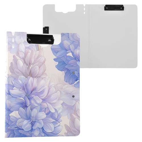 Clipfolio Faltbares Klemmbrett Hellviolette Blumen A4 Horizontal und Vertikal Doppelclips Schule Klemmbrett mit Abdeckung von FRODOTGV
