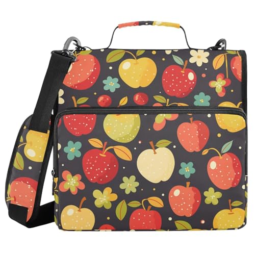 Colorful Apples 3,8 cm 3 Ringe Büroordner Organizer mit Schultergurt, wasserdicht, Dokumentenmappe für Schule und Büro Colorful Apples 3,8 cm 3 Ringe Büroordner Organizer mit Schultergurt, wasserdicht, Dokumentenmappe für Schule und Büro von FRODOTGV