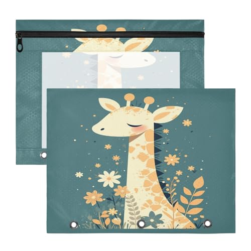 FRODOTGV Art Giraff Federmäppchen mit Reißverschluss, 3 Löcher, Tasche für A4-Papier, Briefe, 2 Stück, für Lehrer, Kunstbedarf, Aufbewahrung FRODOTGV Art Giraff Federmäppchen mit Reißverschluss, 3 Löcher, Tasche für A4-Papier, Briefe, 2 Stück, für Lehrer, Kunstbedarf, Aufbewahrung von FRODOTGV