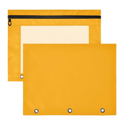 FRODOTGV Bleistiftbindertaschen mit Reißverschluss, 3 Löcher, für A4-Papier, Briefe, 2 Stück, für Lehrer, Klassenzimmer, Orange FRODOTGV Bleistiftbindertaschen mit Reißverschluss, 3 Löcher, für A4-Papier, Briefe, 2 Stück, für Lehrer, Klassenzimmer, Orange von FRODOTGV