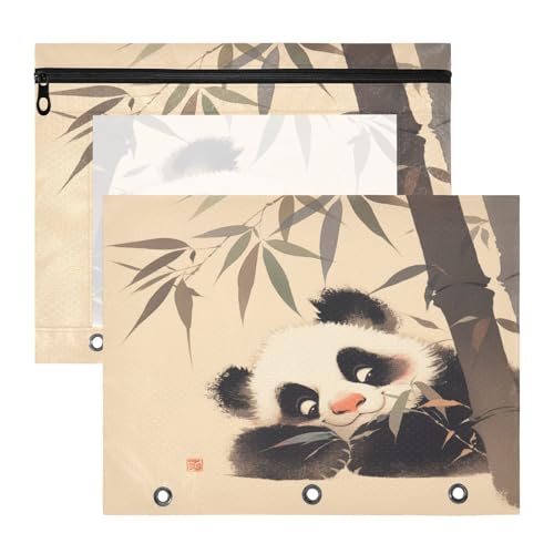FRODOTGV Little Cute Panda Bleistiftbindertaschen mit glatten Reißverschlüssen, 3-Loch-Tasche für 3-Ringe, 2 Stück, Studenten, College-Zubehör FRODOTGV Little Cute Panda Bleistiftbindertaschen mit glatten Reißverschlüssen, 3-Loch-Tasche für 3-Ringe, 2 Stück, Studenten, College-Zubehör von FRODOTGV