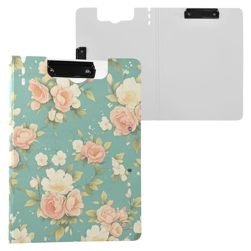 Faltbares Klemmbrett Begonie Blumen Grün A4 Klemmbrett Binderfolio Doppelclips Stifthalter Büro Klemmbrett mit Hardcover von FRODOTGV