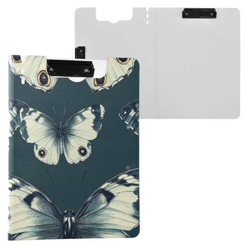 Faltbares Klemmbrett Chic Schmetterlinge A4 Klemmbrett mit Binder Zwei Metallclips Stifthalter Büro Klemmbrett mit Hardcover von FRODOTGV