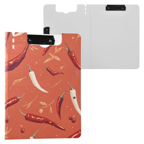 Faltbares Klemmbrett Retro Peppers A4 Klemmbrett mit Ordner, horizontale und vertikale Doppel-Clips, Still-Clipboard mit festem Einband von FRODOTGV