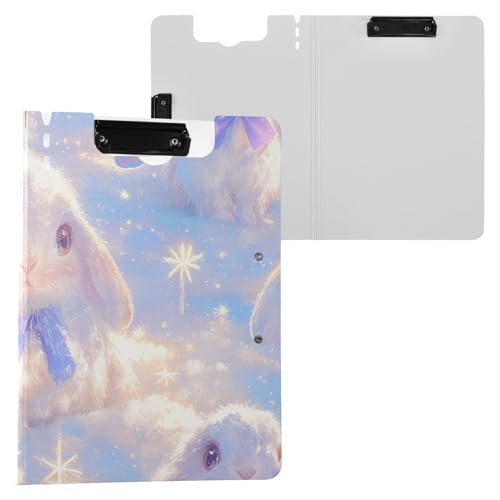 Faltbares Klemmbrett Traumhafte niedliche Kaninchen, A4-Klemmbrett, Folio, horizontale und vertikale Doppel-Clips, Still-Clipboard mit festem Einband von FRODOTGV