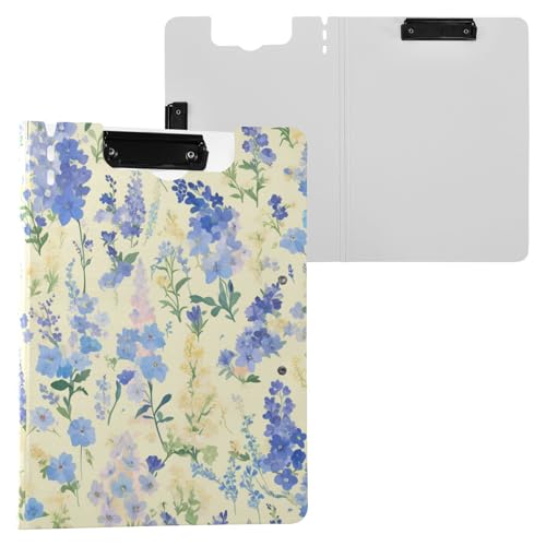 Faltbares Klemmbrett mit Aufbewahrung, violette Wildblumen, Beige, A4-Klemmbrett, Binderfolio, doppelte Metall-Clips, Stifthalter, Büro-Klemmbrett mit Abdeckung Faltbares Klemmbrett mit Aufbewahrung, violette Wildblumen, Beige, A4-Klemmbrett, Binderfolio, doppelte Metall-Clips, Stifthalter, Büro-Klemmbrett mit Abdeckung von FRODOTGV