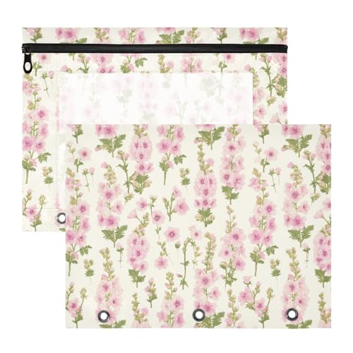 Federmäppchen mit Delphinium-Blumen, transparentes Fenster, 3 Löcher, Tasche für A4-Papier, Briefe, 2 Stück, für Studenten, Klassenbedarf, Hot Pink Federmäppchen mit Delphinium-Blumen, transparentes Fenster, 3 Löcher, Tasche für A4-Papier, Briefe, 2 Stück, für Studenten, Klassenbedarf, Hot Pink von FRODOTGV
