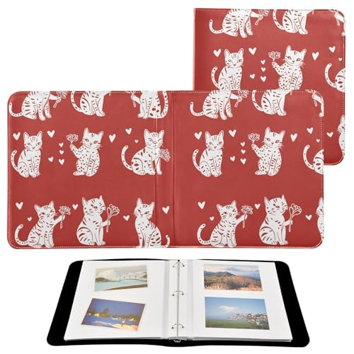 Fotoalbum, Ordner, Fotobücher für alle Größen, Valentinstag, Savannenkatzen, Rot, selbstklebend, 10 x 15 cm, 12 x 17 cm, 15 x 20 cm Fotoalbum, Ordner, Fotobücher für alle Größen, Valentinstag, Savannenkatzen, Rot, selbstklebend, 10 x 15 cm, 12 x 17 cm, 15 x 20 cm von FRODOTGV