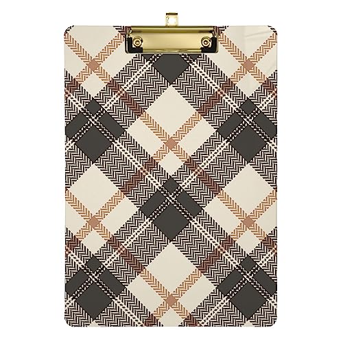 Graue orange beige karierte Muster Damen Klemmbrett Hartbrett Klemmbretter für Kunst Pflege Graue orange beige karierte Muster Damen Klemmbrett Hartbrett Klemmbretter für Kunst Pflege von FRODOTGV