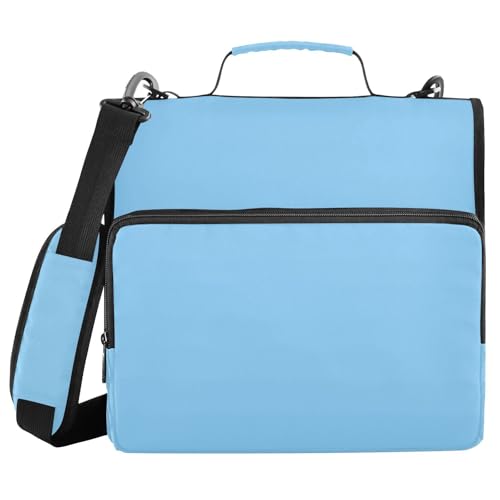 Hellblau, einfarbig, 3,8 cm, 3 Ringe, Büroordner mit Schultergurt, leicht zu transportieren, Dokumentenmappe, Organizer, geeignet für Mittelschule Hellblau, einfarbig, 3,8 cm, 3 Ringe, Büroordner mit Schultergurt, leicht zu transportieren, Dokumentenmappe, Organizer, geeignet für Mittelschule von FRODOTGV