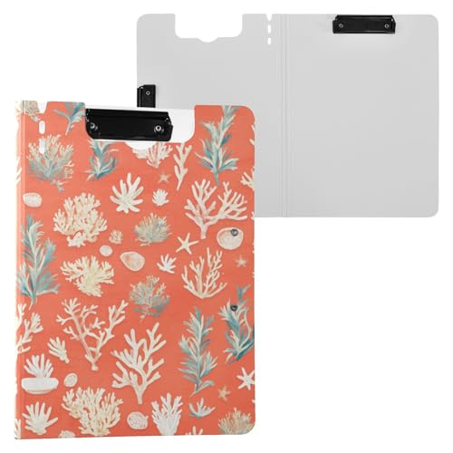 Klemmbrett, faltbar, einzigartige Korallen, Rosa, A4-Klemmbrett, Folio-Doppel-Clips, Stifthalter, Still-Clipboard mit Abdeckung von FRODOTGV