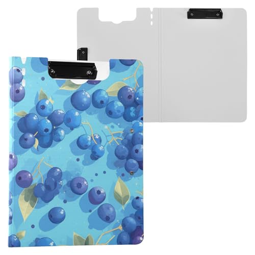 Klemmbrett, faltbar, tiefblaue Trauben, A4, Klemmbrett, Padfolio, horizontale und vertikale Doppel-Clips, Büro-Klemmbrett mit festem Einband von FRODOTGV