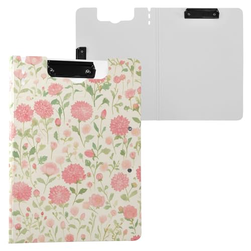 Klemmbrett Faltbar Rosa Dahlie Blumen A4 Klemmbrett Binder Horizontal und Vertikal Doppelclips Schule Klemmbrett mit Abdeckung von FRODOTGV