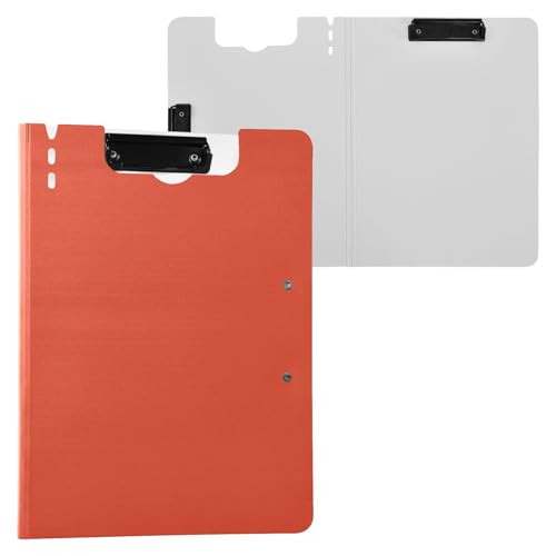 Klemmbrett-Mappe, leuchtend rot, einfarbig, A4-Klemmbrett, Folio, zwei Metall-Clips, Stifthalter, Still-Clipboard mit festem Einband Klemmbrett-Mappe, leuchtend rot, einfarbig, A4-Klemmbrett, Folio, zwei Metall-Clips, Stifthalter, Still-Clipboard mit festem Einband von FRODOTGV