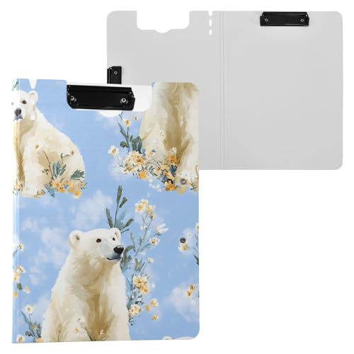 Klemmbrett mit Mappe, niedlicher Eisbär, blau, A4-Klemmbrett mit Ordner, zwei Metallklammern, Stifthalter, Büro-Klemmbrett mit Abdeckung Klemmbrett mit Mappe, niedlicher Eisbär, blau, A4-Klemmbrett mit Ordner, zwei Metallklammern, Stifthalter, Büro-Klemmbrett mit Abdeckung von FRODOTGV