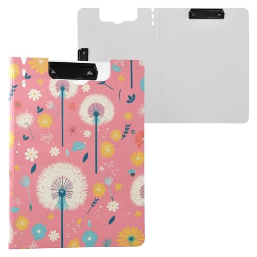 Klemmbrett mit Ordner Pusteblume Hot Pink A4 Clipfolio Horizontal und Vertikal Doppelclips Schule Klemmbrett mit Hardcover von FRODOTGV