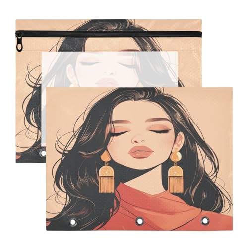 Latina Damen-Bindertaschen mit 3 verstärkten Ösen, 3-Loch-Tasche für A4-Papier, Briefe, 2 Stück, Studenten, Klassenzimmer Latina Damen-Bindertaschen mit 3 verstärkten Ösen, 3-Loch-Tasche für A4-Papier, Briefe, 2 Stück, Studenten, Klassenzimmer von FRODOTGV