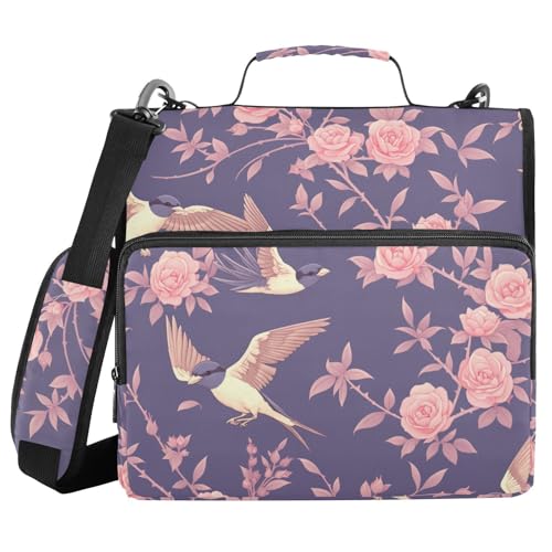 Misty Rose Aktenordner mit 3 Ringen und extra Taschen mit Griff und abnehmbarem Schultergurt, leicht zu transportieren, Dokumenten-Organizer für Büro, Schule Misty Rose Aktenordner mit 3 Ringen und extra Taschen mit Griff und abnehmbarem Schultergurt, leicht zu transportieren, Dokumenten-Organizer für Büro, Schule von FRODOTGV