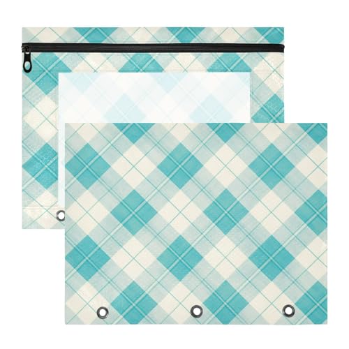 Ordnertaschen mit glatten Reißverschlüssen, 3 Löcher, für 3 Ringe, 2 Stück, Türkis Ordnertaschen mit glatten Reißverschlüssen, 3 Löcher, für 3 Ringe, 2 Stück, Türkis von FRODOTGV