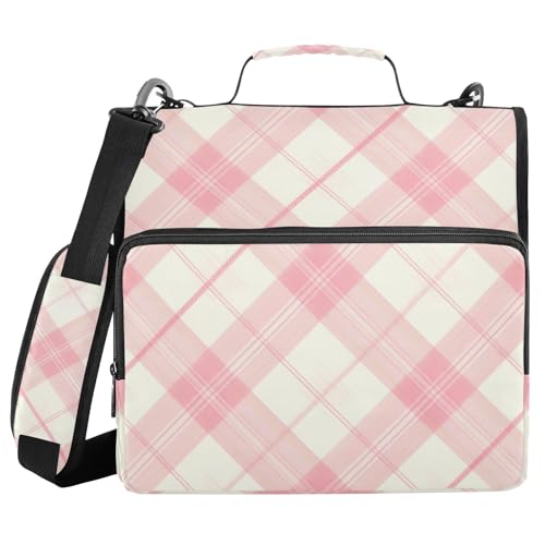Ringbuch mit 3 Ringen, mit extra Taschen mit Griff und abnehmbarem Schultergurt, inklusive Reißverschlusstasche, Dokumentenmappe, Organizer für Mittelschüler, Weiß und Rosa, 3,8 cm Ringbuch mit 3 Ringen, mit extra Taschen mit Griff und abnehmbarem Schultergurt, inklusive Reißverschlusstasche, Dokumentenmappe, Organizer für Mittelschüler, Weiß und Rosa, 3,8 cm von FRODOTGV