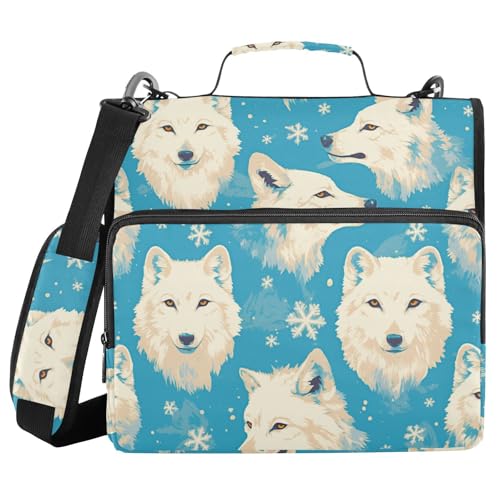 White Wolfs Aktenordner mit 3 Ringen, Reißverschluss, mit Griff, für die Schule von FRODOTGV