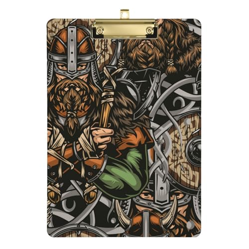 Wikinger-Klemmbrett aus Acryl mit niedrigem Profil, Metallclip, Kunststoff-Klemmbrett, A4, Standardgröße 22,9 x 31,8 cm, für Polizei, Arzt, Lehrer, Büro, Hausaufgaben Wikinger-Klemmbrett aus Acryl mit niedrigem Profil, Metallclip, Kunststoff-Klemmbrett, A4, Standardgröße 22,9 x 31,8 cm, für Polizei, Arzt, Lehrer, Büro, Hausaufgaben von FRODOTGV