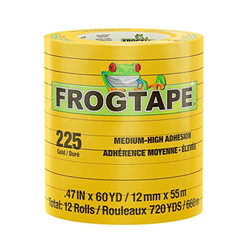 FrogTape Hochleistungs-Klebeband [mittlere bis hohe Klebkraft]: 0.47 in. x 60 yds. (Gold) / 12-pack von FROGTAPE
