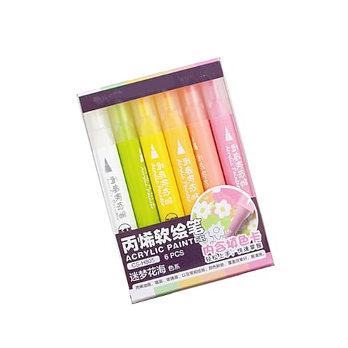 Acrylfarben-Marker, Acrylfarbe, Pinselspitze für Zeichnen, Kartenherstellung, Scrapbooking, Journaling, Malbuch, Lesezeichen, Set mit 6 Farben Acrylfarben-Marker, Acrylfarbe, Pinselspitze für Zeichnen, Kartenherstellung, Scrapbooking, Journaling, Malbuch, Lesezeichen, Set mit 6 Farben von FROMCEO
