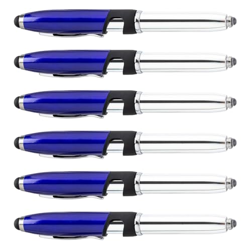 FROMCEO 3-in-1-Kugelschreiber mit Stylusspitze, 1,0 mm, LED-Kugelschreiber, schwarze Tinte, Stylus-Stift für Studenten, 6 Stück FROMCEO 3-in-1-Kugelschreiber mit Stylusspitze, 1,0 mm, LED-Kugelschreiber, schwarze Tinte, Stylus-Stift für Studenten, 6 Stück von FROMCEO