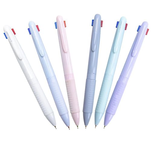 FROMCEO 4-in-1-Kugelschreiber, einziehbarer Kugelschreiber, 0,5 mm, Schreibstift, Büro, Schulbedarf, 6 Stück FROMCEO 4-in-1-Kugelschreiber, einziehbarer Kugelschreiber, 0,5 mm, Schreibstift, Büro, Schulbedarf, 6 Stück von FROMCEO
