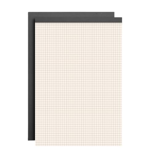 FROMCEO 4 x 80 Blatt Grafikpapierblock mit Kartonrückseite, Quad-Raster, leicht abreißbar, Perforationen, Grafik-Notizblöcke für die Schule von FROMCEO