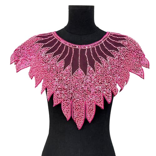 Perlen-Pailletten, bestickter Spitzen-Kragen, Front-Panel, modische Verzierung für Bastelarbeiten, Kragen-Frontdekoration, leichtes Polyester-Spitzenapplikationen von FROMCEO