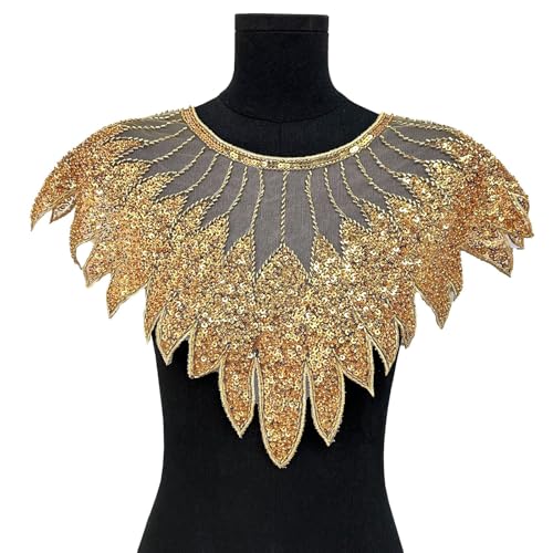 Perlen-Pailletten, bestickter Spitzen-Kragen, Front-Panel, modische Verzierung für Bastelarbeiten, Kragen-Frontdekoration, leichtes Polyester-Spitzenapplikationen Perlen-Pailletten, bestickter Spitzen-Kragen, Front-Panel, modische Verzierung für Bastelarbeiten, Kragen-Frontdekoration, leichtes Polyester-Spitzenapplikationen von FROMCEO
