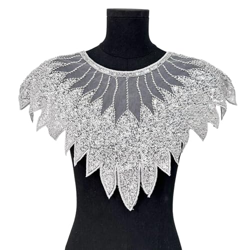 Perlen-Pailletten, bestickter Spitzen-Kragen, Front-Panel, modische Verzierung für Bastelarbeiten, Kragen-Frontdekoration, leichtes Polyester-Spitzenapplikationen Perlen-Pailletten, bestickter Spitzen-Kragen, Front-Panel, modische Verzierung für Bastelarbeiten, Kragen-Frontdekoration, leichtes Polyester-Spitzenapplikationen von FROMCEO