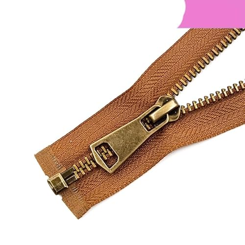 5# bunter offener Auto-Lock-Kupfer-Metall-Reißverschluss, DIY-Handwerk für Kleidung, Taschen, Kleidungsstücke, Nähen, Schuhe, Taschen, Braun, 40 cm 5# bunter offener Auto-Lock-Kupfer-Metall-Reißverschluss, DIY-Handwerk für Kleidung, Taschen, Kleidungsstücke, Nähen, Schuhe, Taschen, Braun, 40 cm von FROON