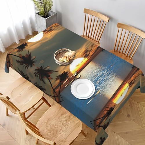 Hochwertige Strand-Tischdecke mit Sonnenaufgang, wasserabweisender Stoff, perfekt als Tischschutz und Dekoration von FROON