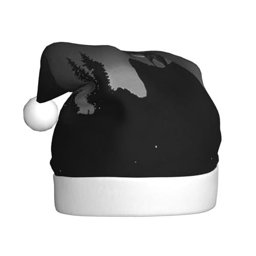 Wolf Nacht Mond Weihnachtsmann Hut Weihnachtsmütze Urlaub Hut Für Neujahr Festliche Party Supplies Party Hüte Weihnachten Caps Xmas Cap von FROON