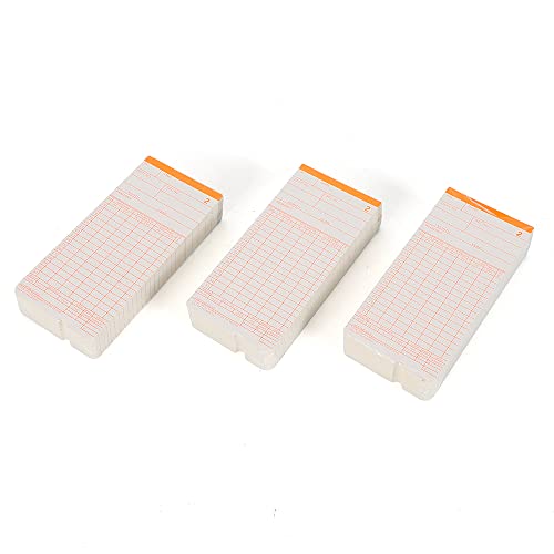 Stempelkarten Karten, 250 Stück Stechuhr Karten Zweiseitige Ausführung Datum, Uhrzeit und Namen Aufzeichnungen, Zeitkarten-Organizer für Stempeluhr Anwesenheitsrecorder Orange & Blau von FROPIJ