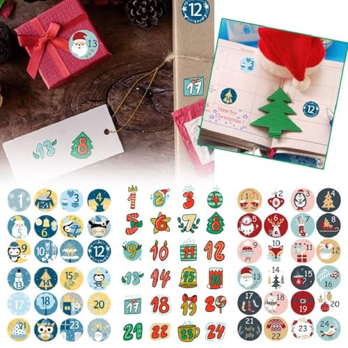 FROVOL 24 Stück Weihnachts-Adventskalender-Zahlen-Aufkleber 1–24, numerische Weihnachts-Party-Etiketten, Geschenkverpackung, Dekoration, Weihnachten, Frohe Kalender, Weihnachtsaufkleber, FROVOL 24 Stück Weihnachts-Adventskalender-Zahlen-Aufkleber 1–24, numerische Weihnachts-Party-Etiketten, Geschenkverpackung, Dekoration, Weihnachten, Frohe Kalender, Weihnachtsaufkleber, von FROVOL