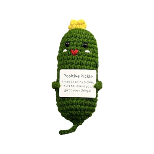 FROVOL Garn Stricken Gurke Puppe Handgemachte Niedliche Grüne Frucht Gefülltes Geschenk Lustige Emotionale Unterstützung Geburtstag Gurke Geschenk Für Weihnachten von FROVOL