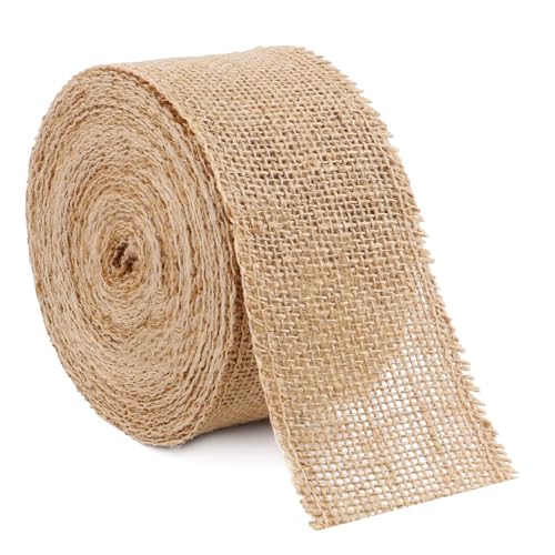 10M Juteband, 6cm Sackleinen Band, Geschenkband Breit, Dekoband Jute, für DIY Handwerk Verpackung, Geschenk, Hochzeit, Weihnachten, Esstisch, Blumenstrauß Dekoration, 10m/Rollen 10M Juteband, 6cm Sackleinen Band, Geschenkband Breit, Dekoband Jute, für DIY Handwerk Verpackung, Geschenk, Hochzeit, Weihnachten, Esstisch, Blumenstrauß Dekoration, 10m/Rollen von FRTAOOP