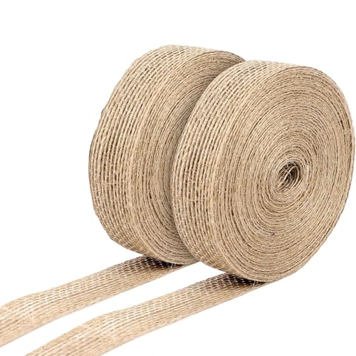 20M Juteband, 2cm Sackleinen Band, Geschenkband Breit, Dekoband Jute, für DIY Handwerk Verpackung, Geschenk, Hochzeit, Weihnachten, Esstisch, Blumenstrauß Dekoration, 10m/Rollen 20M Juteband, 2cm Sackleinen Band, Geschenkband Breit, Dekoband Jute, für DIY Handwerk Verpackung, Geschenk, Hochzeit, Weihnachten, Esstisch, Blumenstrauß Dekoration, 10m/Rollen von FRTAOOP